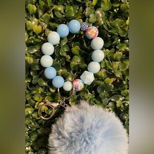 Silicone beaded wristlet Keychain